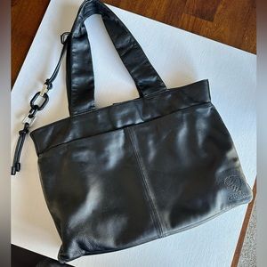 Vince Camuto Black Leather Tote Bag